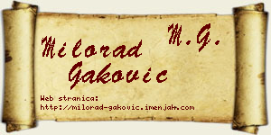 Milorad Gaković vizit kartica